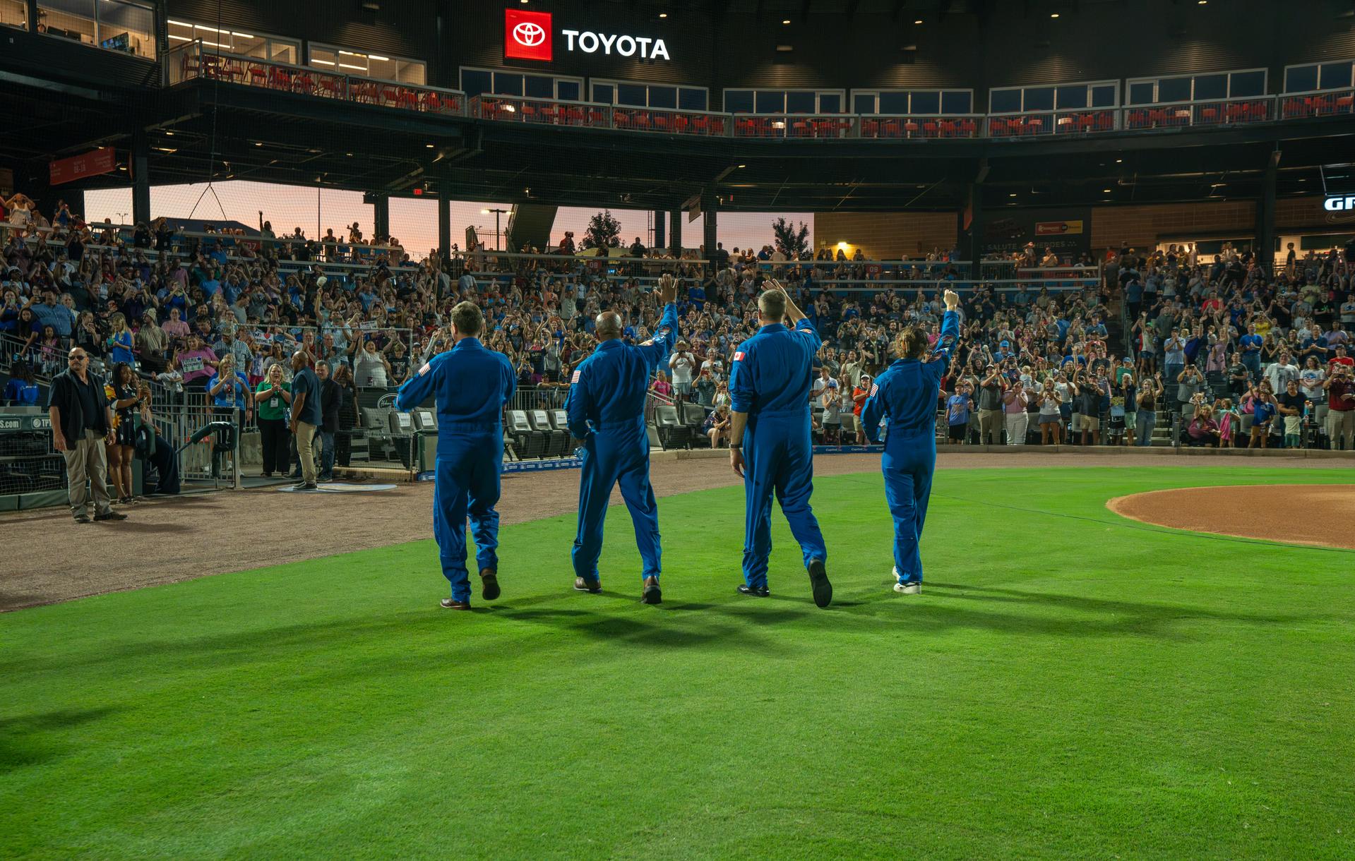 The crew of NASA’s Artemis II mission – NASA astronauts Reid Wiseman, Victor Glover, and Christina Koch, and CSA (Canadian Space Agency) astronaut Jeremy Hansen –visited Huntsville, Alabama, Monday, Aug. 31, where they joined thousands of attendees for a special public event celebrating their historic mission. Held at Toyota Field in Madison, Alabama, the event gave the crew an opportunity to share firsthand experiences from their journey, reflect on their time in space, and connect with the community through an engaging question-and-answer session.